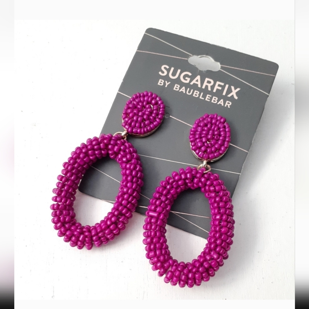SUGARFIX BY BAUBLEBAR FUCHSIA BEADED EARRINGS * BRAND NEW * NEVER WORN